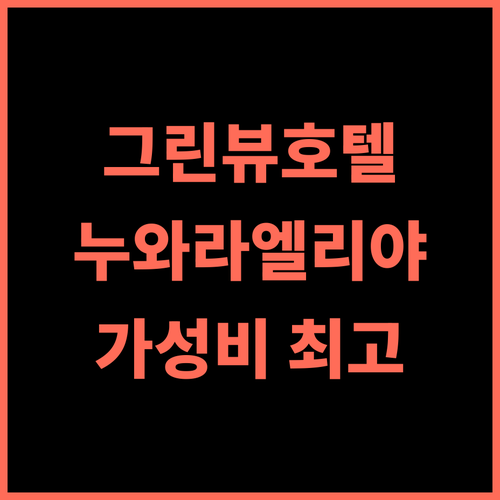 파노라마 그린 뷰 호텔 추천 후기 가성비 최고 누와라 엘리야 숨은 보석 가족여행 무료주차 가성비최고