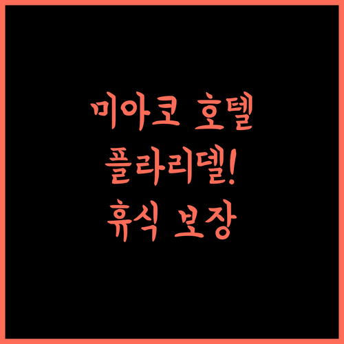 미아코 로얄 호텔-플라리델.. 플라리델, 편안한 휴식은 여기서!