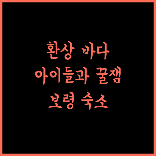 환상의 바다 리조트, 아이들과 함께! 잊지 못할 추억 만들기! 보령숙소 키즈프렌들리 가족호텔