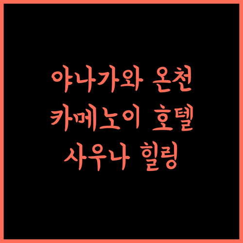 카메노이 호텔 야나가와 추천! 온천과 사우나로 완벽한 휴식!