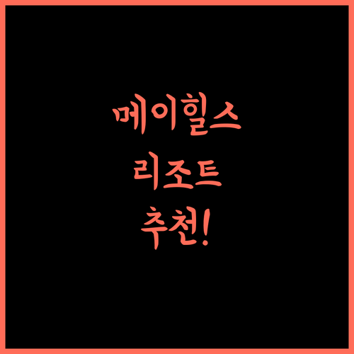 메이힐스 리조트 추천! 하이원 스키와 탁 트인 자연 경관 만끽