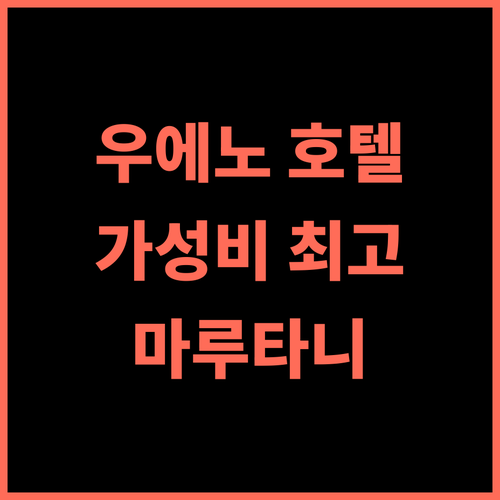 호텔 마루타니 추천 후기 우에노에서 즐기는 가성비 최고의 숙박 경험 우에노호텔 가족여행 도쿄여행