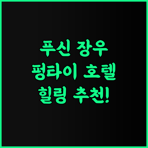 펑타이 호텔, 푸신 장우에서 즐기는 힐링! 추천 후기 푸신여행 장우호텔 온천호텔