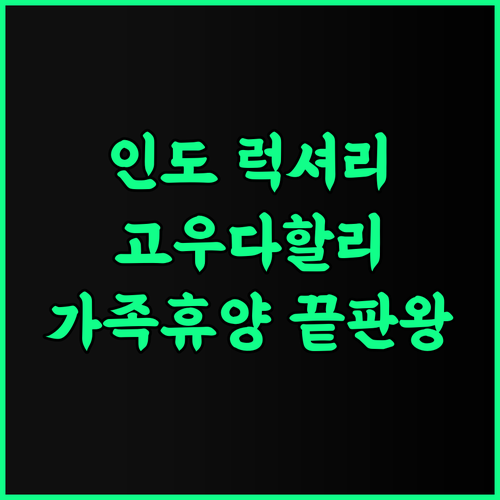 고우다할리의 프라이빗 하우스 대가족이 함께 즐기는 인도 럭셔리 휴양지 추천
