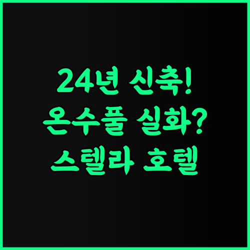 스텔라 호텔 앤 아파트먼트 후기 2024년 신축 시설과 실내 온수 수영장 강력 추천